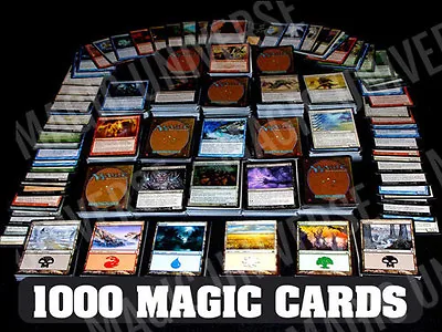 1000 MAGIC THE GATHERING MTG Cards With 100 Lands! FOILS & RARES INCLUDED! • $28.95