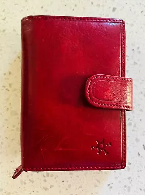 Artigianino Vera Pelle Woman Snap Card Wallet W/ Coin Pocket Red 3.5 X5 X1.5  • $40.55