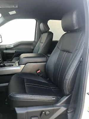 2017-21 Ford F250 XLT SuperCrew Katzkin Black Leather Seat Covers Lariat Design  • $1195