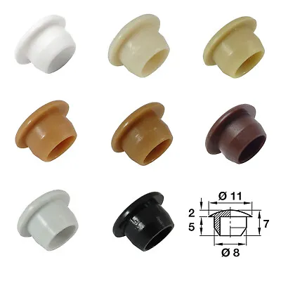 * 8mm Plastic Cover Caps Press In Push-Fit Screw Hole Covers For 8mmØ Holes JP * • £1