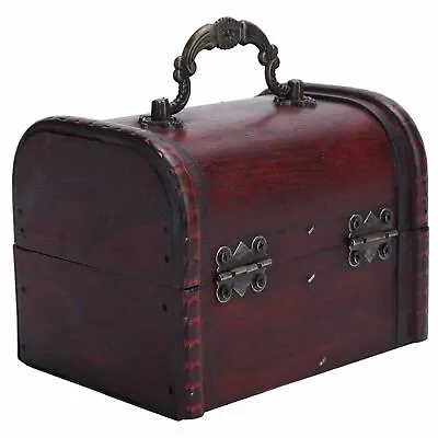 $8.05 • Buy Jewelry Storage Box Vintage Treasure Chest Wooden Retro Organizer Trinket