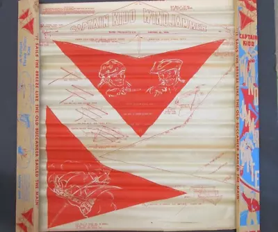 Vintage Triple Paper Kite Captain Kidd Wind Jammer Kite & Box • $49.99