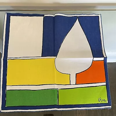 Vintage MCM Vera Neumann Mod Print Cotton Cloth LG Napkins Set 6 Circa 1960s-70s • $34