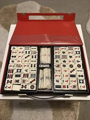 Vintage Chinese MAHJONG Game Set 144 Tiles With Case 100% Complete Unused. • £45
