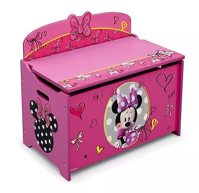 Minnie Mouse Pink Wooden Toy Box Chest Storage Bench Trunk Play Room Organizer • $78.90