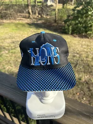 Vintage 90s Detroit Lions #1 Apparel Blue Black  Snapback Hat Cap NFL Football • $45