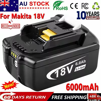 For Makita 18v Battery 6.0Ah Li-Ion Cordless Multi Tool BL1860 LED BL1850 BL1830 • $32.99