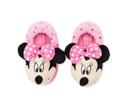 New Disney Minnie Mouse Pink Toddler Slippers Size 5-6 Ground Up. Free Shipping  • $17.99