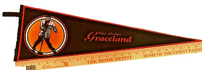 Elvis Presley GRACELAND Memphis 25 X 8  Pennant  Black Orange USED Music • $27.99