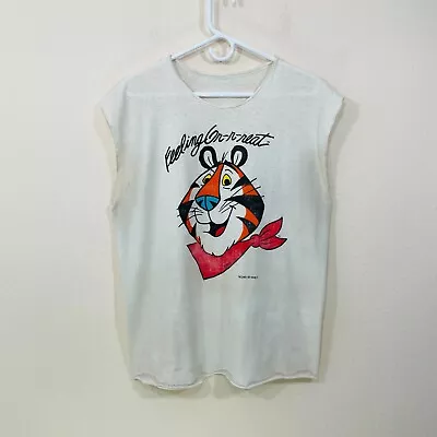 Vtg 1991 Tony The Tiger Kellogg’s Frosted Flakes Cereal Mascot  Tank Top Stained • $19.80