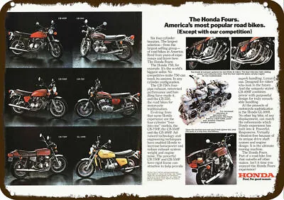 1976 HONDA CB-750 CB-550 CB400 GL1000 Motorcycle DECORATIVE REPLICA METAL SIGN • $24.99