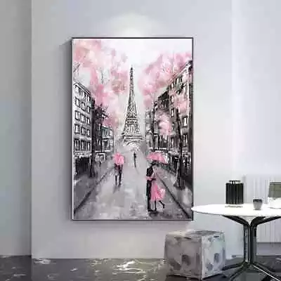 Couple Paris Eiffel Tower Landscape Posters Canvas Painting Wall Art Picture • $21.24