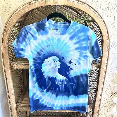 VTG Lion King Mufasa Blue Tie Dye Disney Park Retro Sz S  T- Shirt (Unisex) Y2K • $17.47