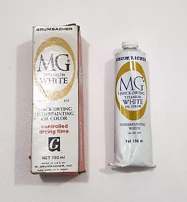 Vintage GRUMBACHER MG Quick Drying Titanium Underpainting White Oil Color 150ml • $9