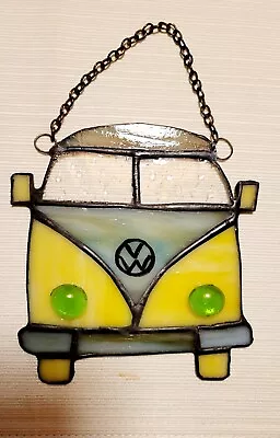 Stained Glass VW CAMPER Ornament 6 X 5.5 Inch • $39