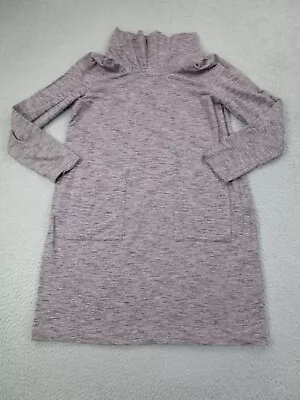 J. Jill Sweater Dress Womens M Purple Cowl Neck Long Sleeve Relaxed Heathered • $9.92