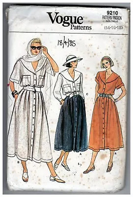 Sewing Pattern Vogue 9210 Uncut 1985 Lady's Blouse & Skirt 14-16-18 • £4.99