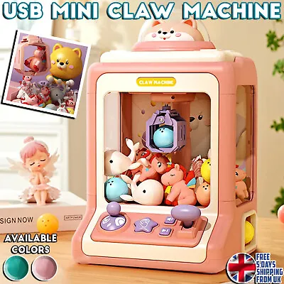 USB Mini Claw Crane Machine Catch Toy Doll Vending Machine Kids Play Toys Gift • £39.54