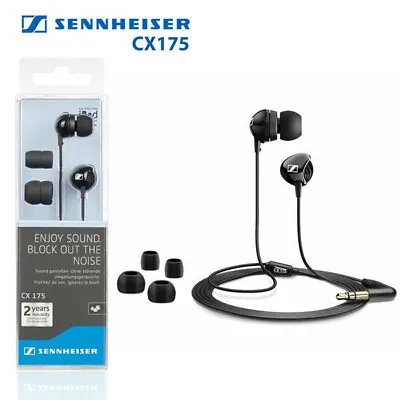 $17.50 • Buy Original Sennheiser CX175 In-Ear Headphones (Black) Hi-Fi Dynamic Speaker