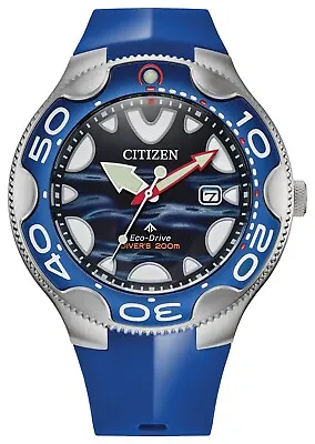 Citizen Men's Promaster Sea Dive Eco-Drive Blue Orca Date Watch 46MM BN0238-02L • $195.99