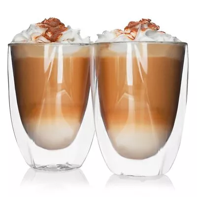 2 X Double Walled Twist Insulated Glasses Thermal Coffee Glass Mug Espresso Tea  • £10.95