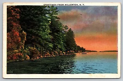Greetings From Millerton NY Generic Scenic View Linen Vtg Postcard 1936 Postmark • $4.69