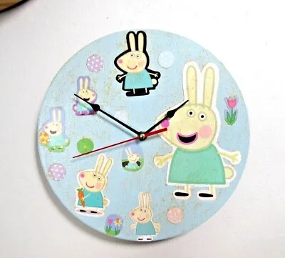 £16 • Buy Peppa Pig. Miss Rabbit. Handmade Clock 29cm.Decoupaged. 1x AA Battery Supplied