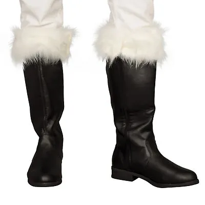 Adult Unisex Santa Claus Costume Black Boots Halloween Christmas Cosplay Shoes • $43.95