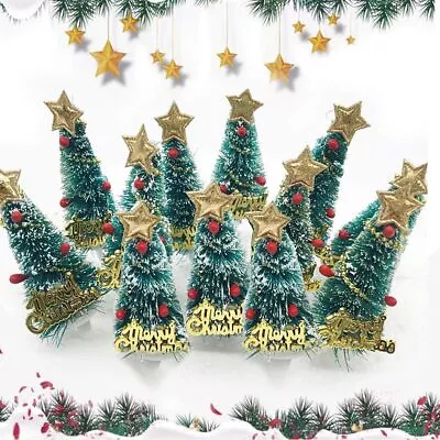 £0.99 • Buy Merry Christmas Tree Cake Cupcake Bristle Decoration 8.5cm Xmas Topper Snow