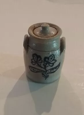 1:12 Scale Miniature - Artisan Stoneware Food Canister Wit Lid & Flower Design • $59.99