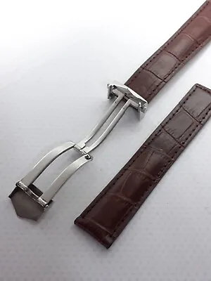 22mm Brown Replacement Watch Strap With Silver Deployment Clasp For Tag Heuer W • £28.99