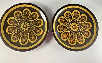 Set Of 2 MIKASA MAJORCA LODI Dinner Plates 10.5  Mid Century Brown Porcelain • $11.36