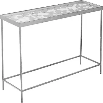 Meridian Furniture Butterfly Silver Foil Glass Top Console Table • $338.59