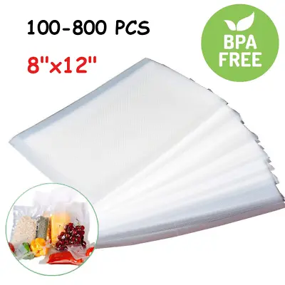 500/1000 Quart Vacuum Sealer Bags 8x12 7x10 Embossed Food Saver Storage Package • $9.99