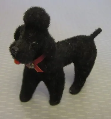$29.95 • Buy Kunstlerschutz Wagner Handwork Black Poodle Flocked Dog West Germany Label