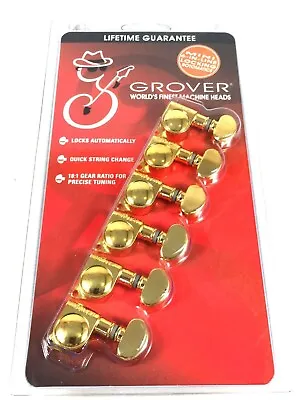 Grover Mini Locking RotoMatics Machine Heads Tuners 406G Gold Inline • $109.88