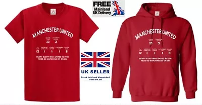 Manchester United Football T-Shirt Or Hoodie Trophy Kids Mens United Football • £13