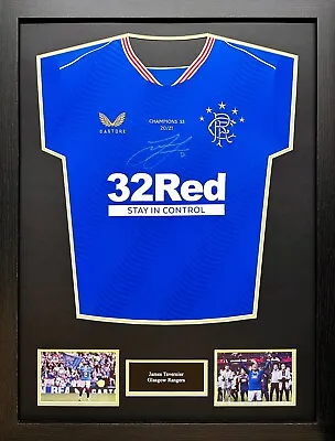 £349.99 • Buy Framed James Tavernier Signed Glasgow Rangers Champions Football Shirt Proof Coa