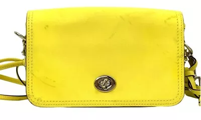 Coach 19914 Legacy Penny Yellow Leather Crossbody Shoulder Handbag  • $55.99