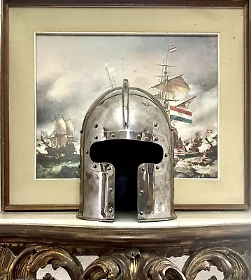 Helmet Warrior Medieval Knight Armour Metal Vintage Decor • $110