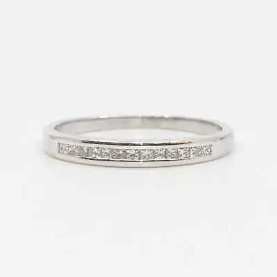 9ct White Gold Princess Diamond Eternity Ring Size M 375 #60355 • $171