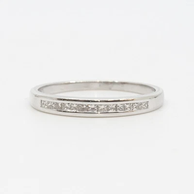 9ct White Gold Princess Diamond Eternity Ring Size M 375 #60355 • $171