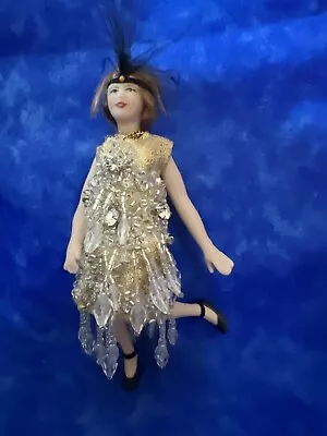 Dollhouse 1:12 Scale Lady  Flapper 1920’s Doll - Spring Sale! OOAK • $75