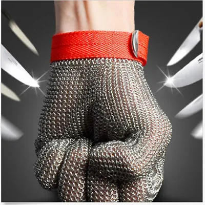 5 Grade Safety Cut Proof Stab Resistant Stainless Steel Gloves Metal Mesh • £20.39