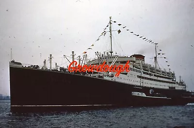 Italian Line Vulcania Ocean Liner At Boston 1963 35mm Slide • $29.99