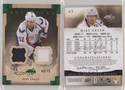 2013-14 Upper Deck Artifacts Emerald Jersey/Patch /75 Mike Green #65 Patch • $11.93