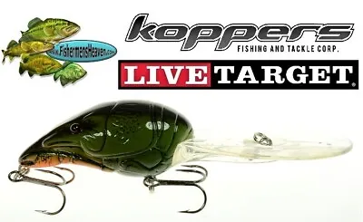 RARE Live Target Crankbait (C64D309) Crawdad Green Pumpkin 3/4oz Deep Lure • $17.98