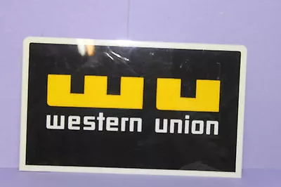 Lot Of 2 Vintage Hard Plastic WESTERN UNION Counter Sign -  6  X 10  - Wall Hang • $14.95