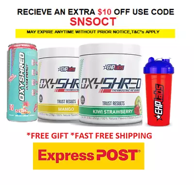 $119.98 • Buy Ehplabs Oxyshred Ehplabs Twin | Free Can And Shaker | Genuine Ehp Labs Products.