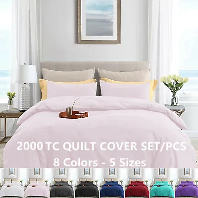 $21.80 • Buy 2000TC Ultra Soft 3 Pcs Quilt Cover Doona Set Single Double Queen King SKing Bed